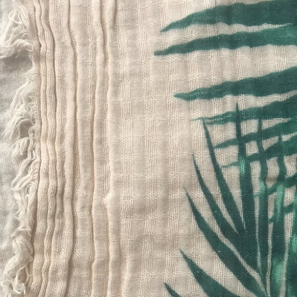 American Eagle AERIE Palm Leaves Beach Cover Up Open Front Kimono One Size - Picture 7 of 16